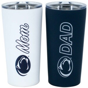 white and navy tumbler set Penn State Athletic Logo Mom and Dad